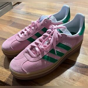 Brand new adidas gazelle womens size 8.5 pink/green